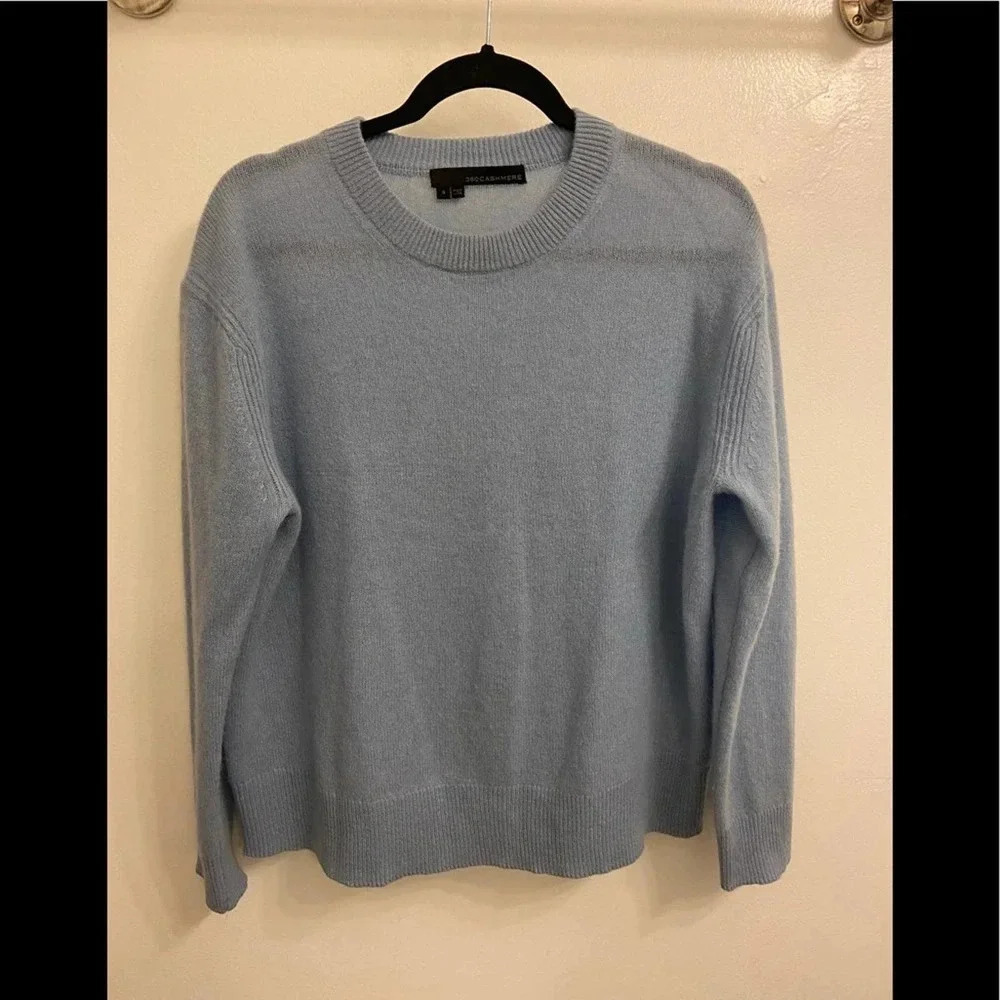 360 Cashmere Crewneck Light Blue Size Small